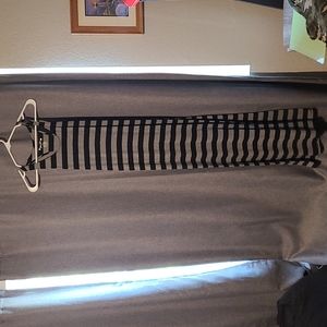 Black and Grey Striped Maxi dress